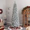 10ft. Pre-Lit Slim Flocked Montreal Fir Artificial Christmas Tree, White LED Lights
